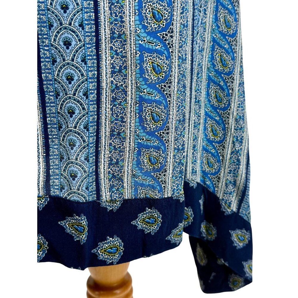 Anthropologie Maeve Paisley Asymmetrical Midi Dress 0 | Boho Eclectic Maximalist - Picture 10 of 16
